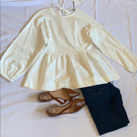 Zara Tops - NWT  ZARA White flare top